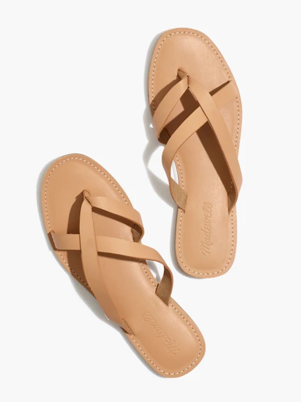 Madewell Boardwalk Thong Tan Leather Sandal